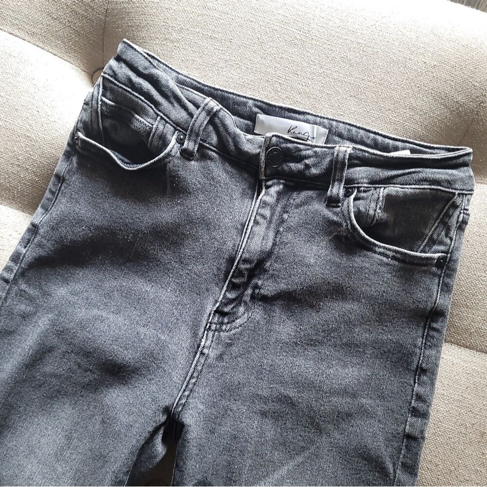 Kancan Shiloh High Rise Ankle Skinny Jeans in Dark Gray Womens 5/26